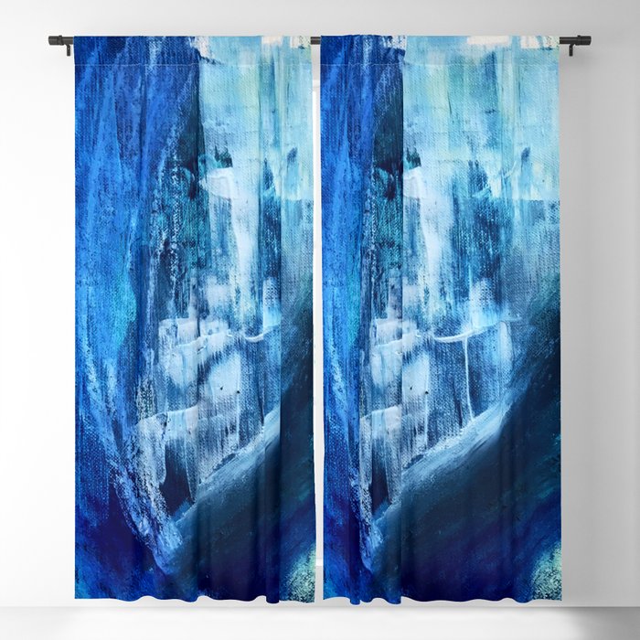 Cerulean [5]: a vibrant blue abstract with texture and layers Blackout Curtain