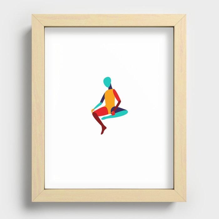 Abstract art print colorful people Recessed Framed Print