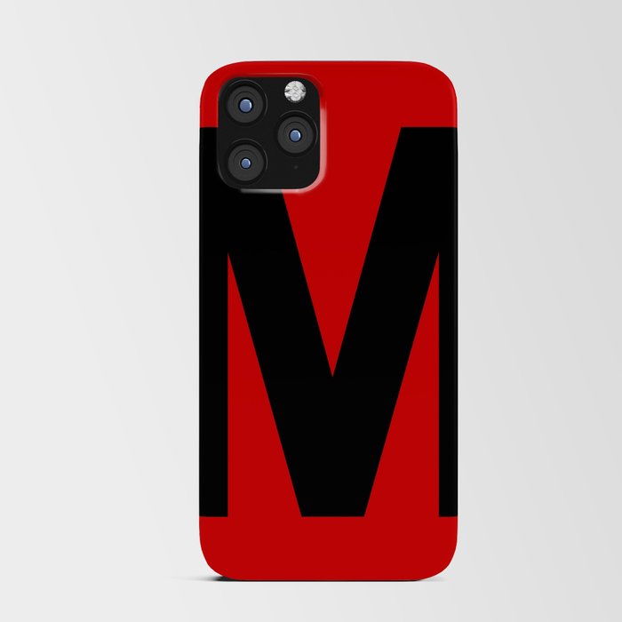 Letter M (Black & Red) iPhone Card Case