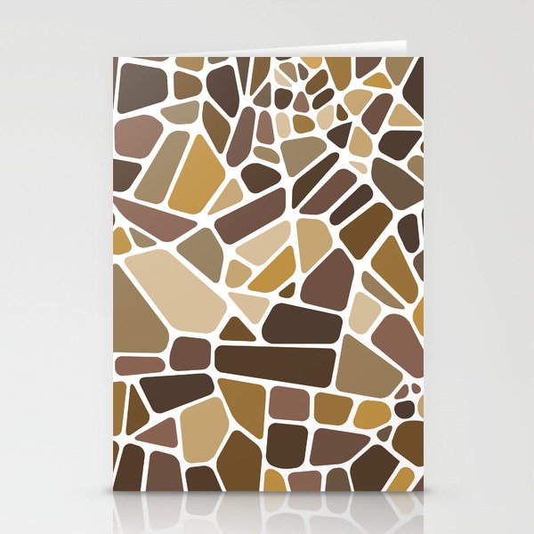 Brown Mosaic Tiles Pattern Stationery Cards