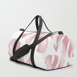Blush Pink Monstera Leaves Dream #1 #decor #art #society6 Duffle Bag