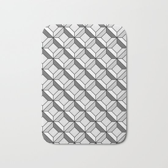 Squares in Gray Bath Mat