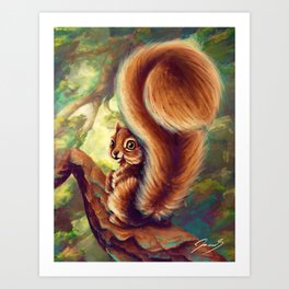 Fluffy Squirrel Art Print