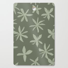 Moss and Sage Green Eclectic Flowers  Cutting Board