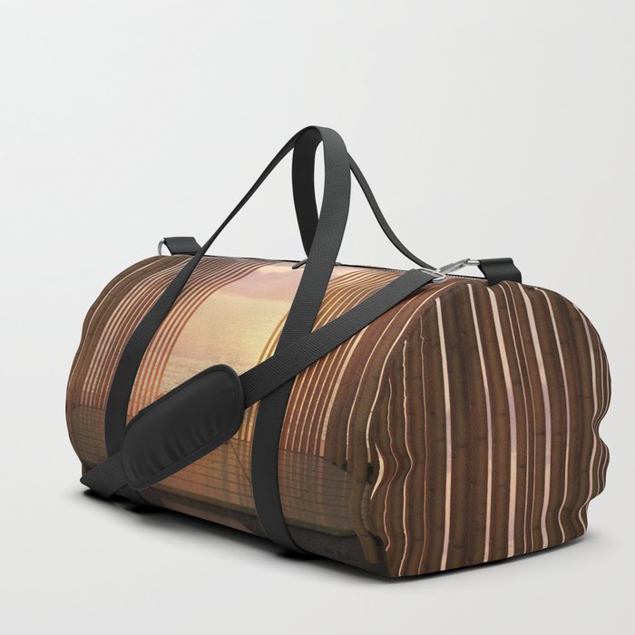 SNJ Japanese Bamboo Room Washitsu Sunrise Duffle Bag by SNJ