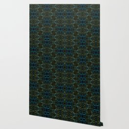 Liquid Light Series 67 ~ Blue & Yellow Abstract Fractal Pattern Wallpaper