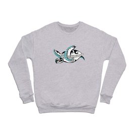 Sea Turtle Teal Tribal Ink Crewneck Sweatshirt