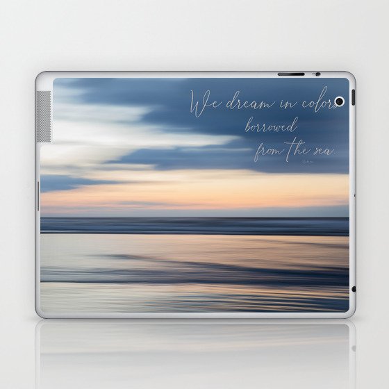 Colors from the Sea Abstract Pastel Seascape with Quote Laptop & iPad Skin
