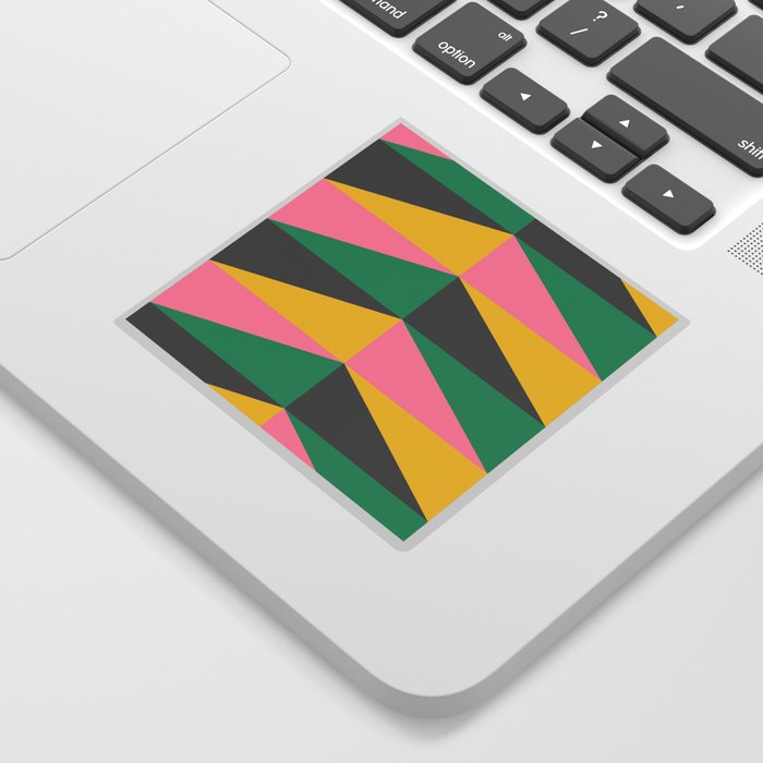 Triangles in Pink Green and Yellow Sticker