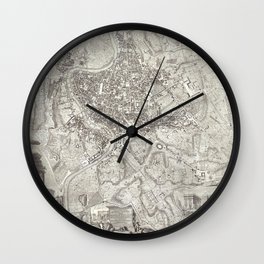 La pianta grande di Roma (The Large Plan of Rome) also known as The Nolli Map by Pietro Campana Carl Wall Clock