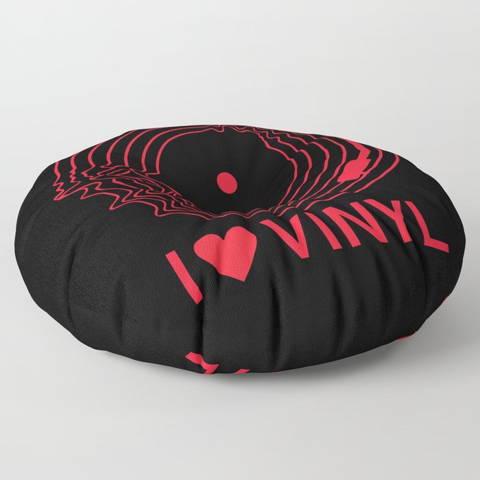 I Love Vinyl Floor Pillow