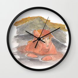 Bathing Monkey Wall Clock | Monkey, Bathingmonkey, Illustration, Watercolor, Painting, Animal, Macaque, Jimsage, Japanesemonkey 