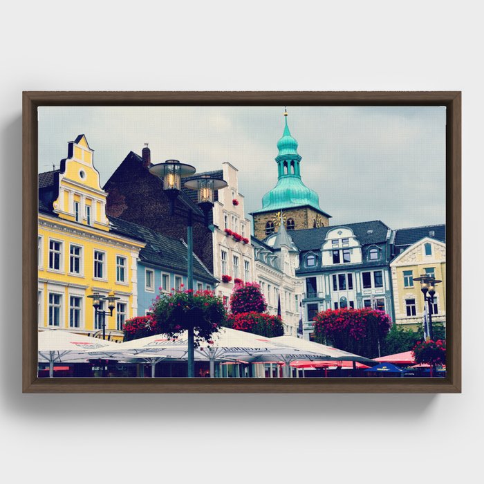 Colorful Houses Framed Canvas