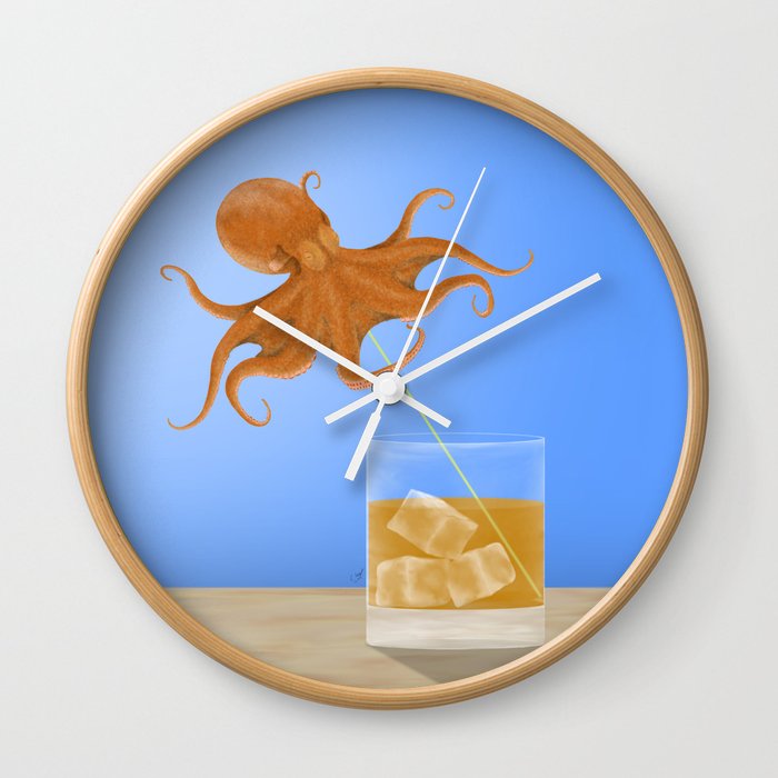 Octopus Cocktail Wall Clock