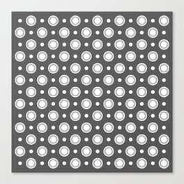 Elegant Dots Polka Dots Circles Gray Grey White Canvas Print