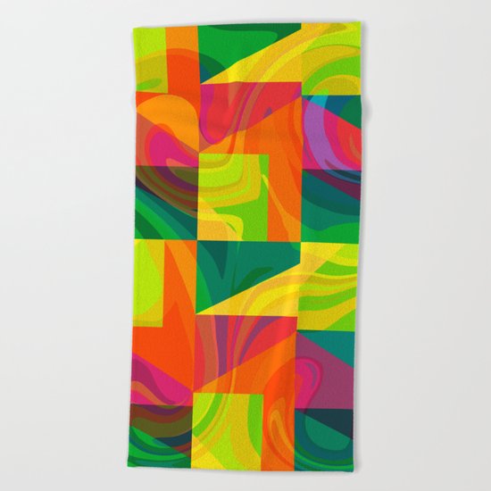 Funky geometric pattern Beach Towel