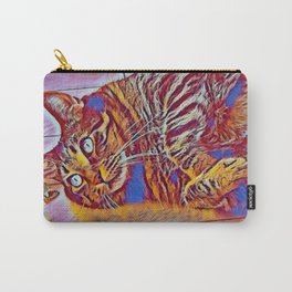 Blue Wave Cat Tiger Carry-All Pouch