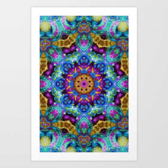 Colorful Mosaic Mandala Art Print