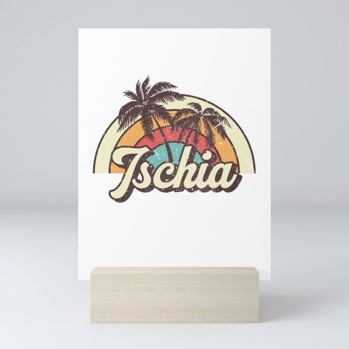 Ischia beach city Mini Art Print