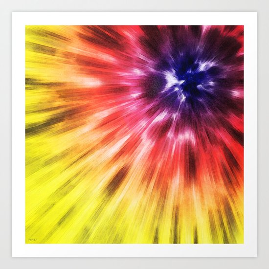 Colorful Starburst Tie Dye Art Print