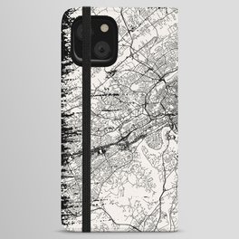 USA, Knoxville - black and white city map iPhone Wallet Case