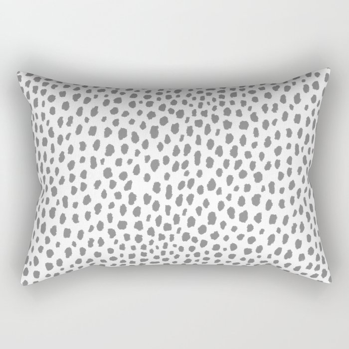 Gray Dalmatian Spots (gray/white) Rectangular Pillow