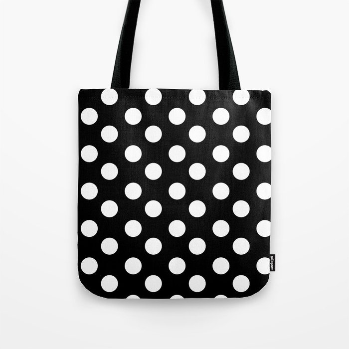 Polka Dot (White & Black Pattern) Tote Bag