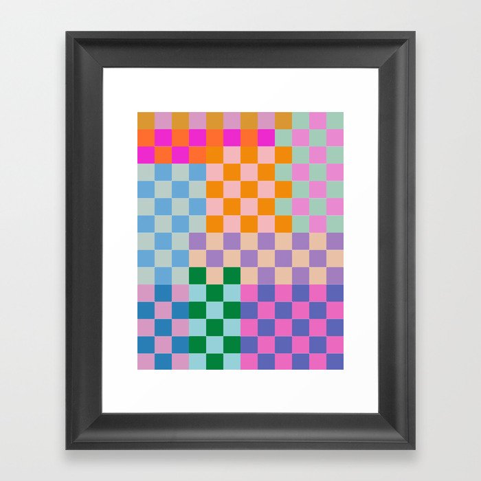 Checkerboard Collage Framed Art Print