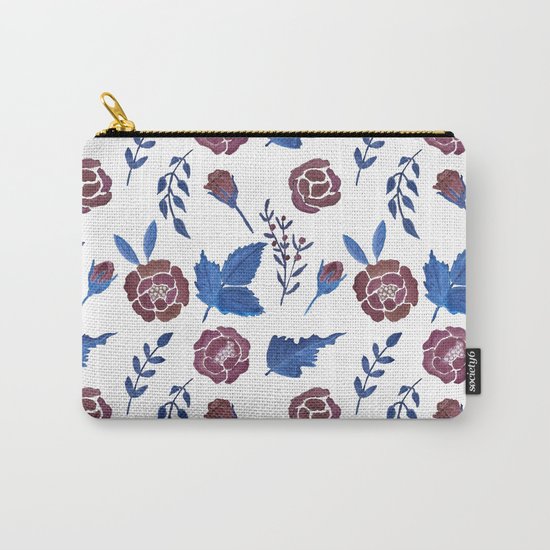 Watercolor floral red roses print Carry-All Pouch