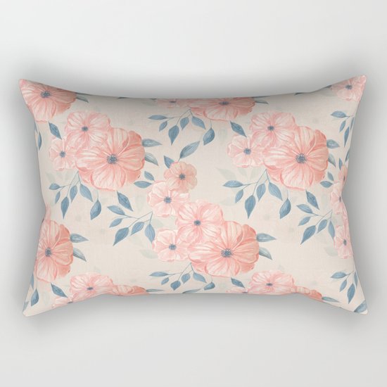 Seamless watercolor floral pattern Rectangular Pillow