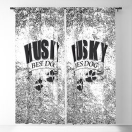 HUSKY BEST DOG Pfotenabdruck vintage Blackout Curtain