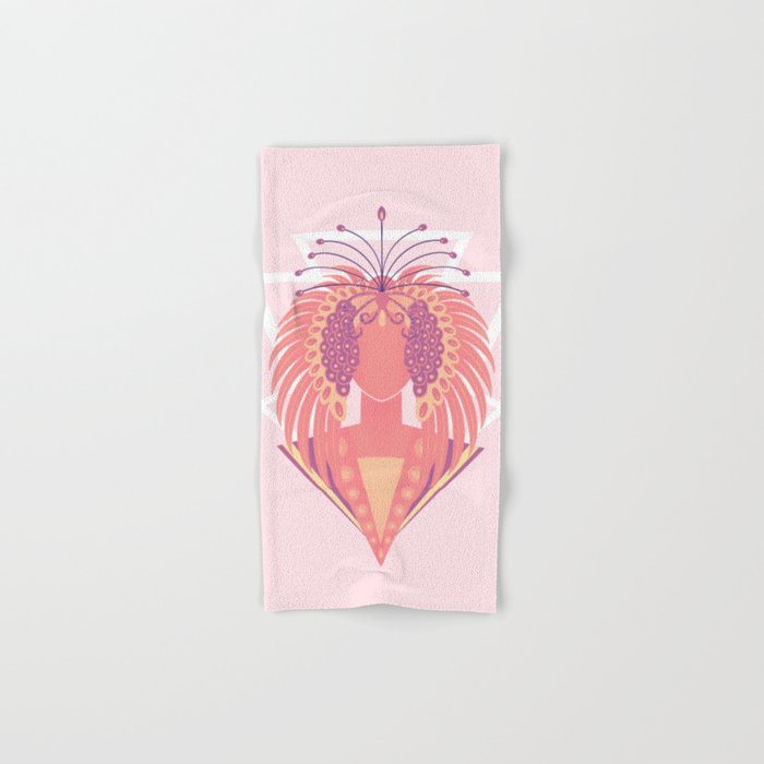 Art Deco pink phoenix  Hand & Bath Towel