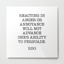 Ruth Bader Ginsburg Quote | Reacting in Anger | Typewriter Style Metal Print | Inspiration, Quote, Black And White, Graphicdesign, Encouragement, Simple, Typography, Typewriter, Motivational, Reactinginanger 
