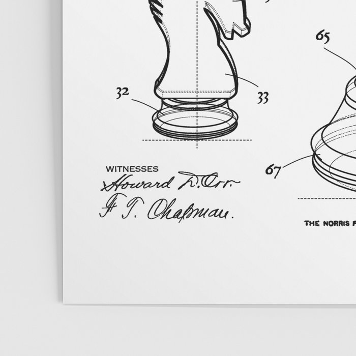 Chess King And Pieces Old Vintage Patent Drawing Print Serving Tray by  GrandeDuc