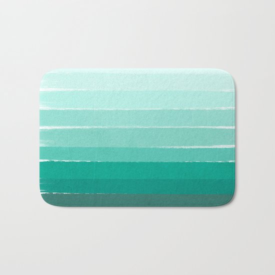 Ombre - Brushstroke Green/Blue Ocean Ombre, girly trend, dorm decor, cell phone, beach, summer, Bath Mat