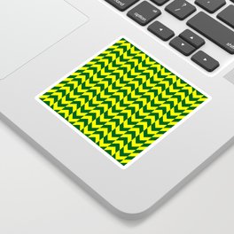 dark green and yellow chevron Sticker
