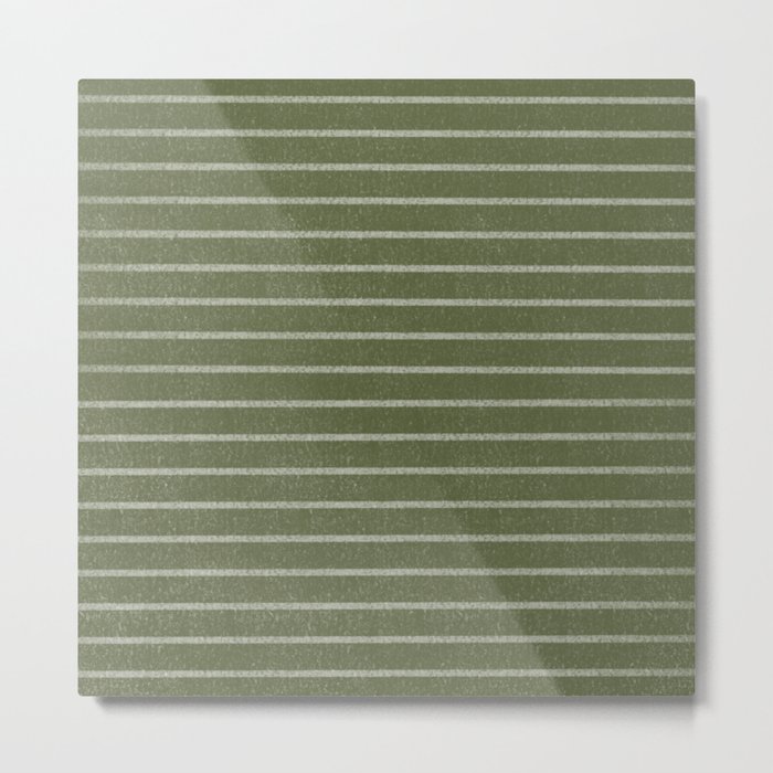 Classic Stripe (Moss Green) Metal Print