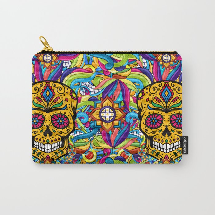 Mexican Skull Colorfull Carry-All Pouch