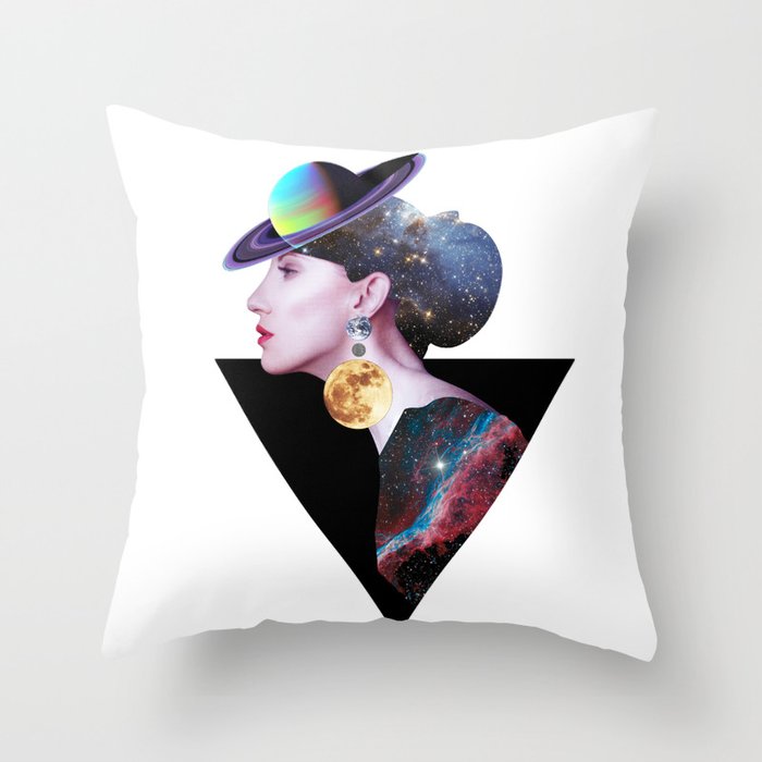 Lady from Outer Space Throw Pillow