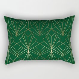 Art Deco in Emerald Green Rectangular Pillow