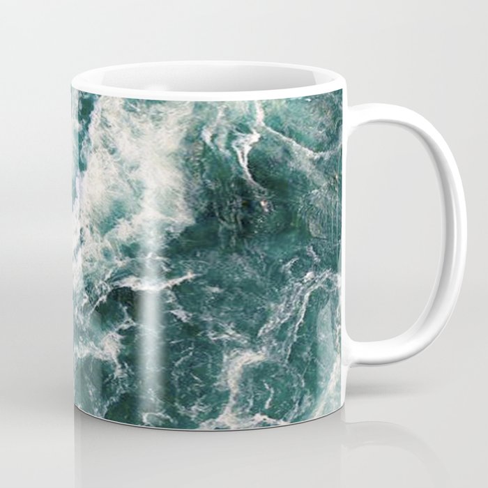 Blue Abstract Ocean Waves Splashing Coffee Mug