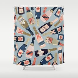 French Champagne Collection – Navy & Coral Shower Curtain