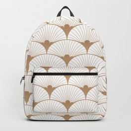 Art Deco Fans - white & gold Backpack