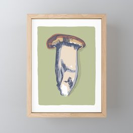 Porcini Mushroom Olive Framed Mini Art Print