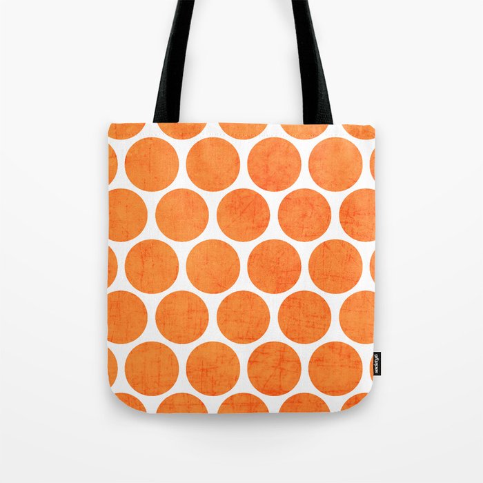 orange polka dots Tote Bag