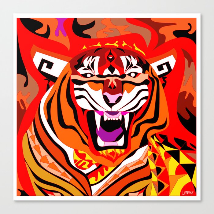the bengal tiger, happy chinese new year, lunar year of the tiger  Canvas Print