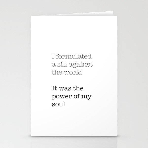 My Sin Against the World Stationery Cards