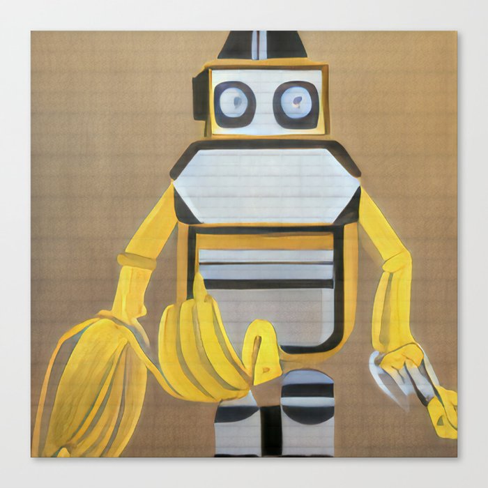 Robot banana AI painting Canvas Print