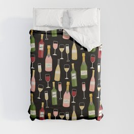 Rose drinks champagne wine bar art food fight apparel and gifts Duvet Cover