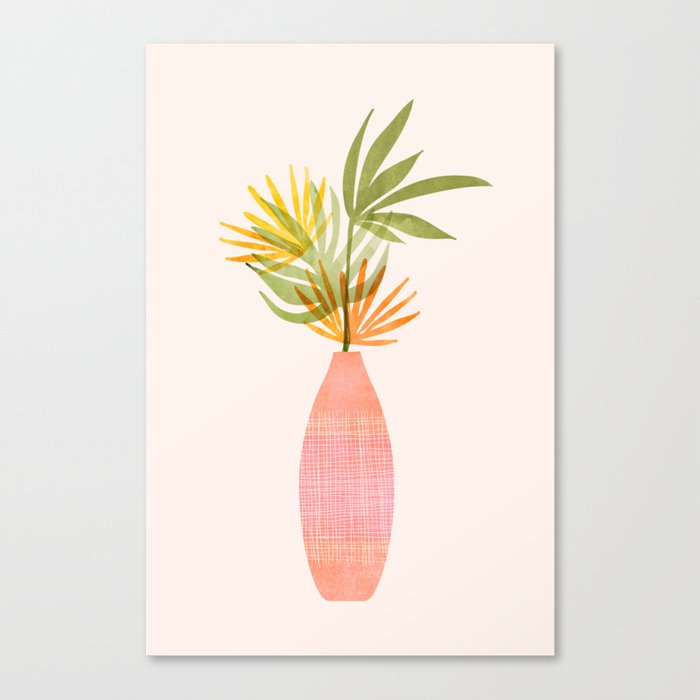 Simple Modern Tropical Bouquet Canvas Print